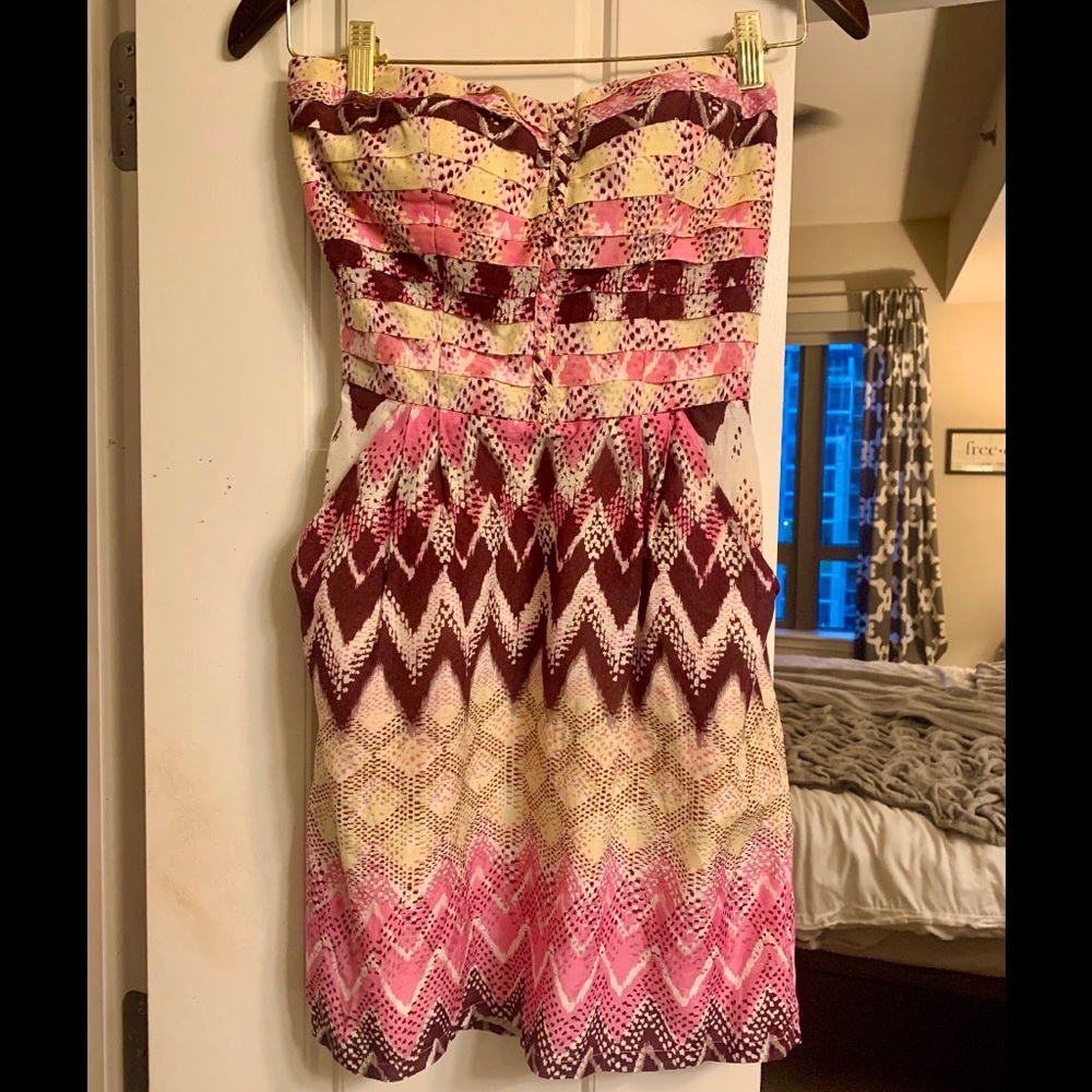 Charlie Jade Strapless Silk Dress with Pockets
